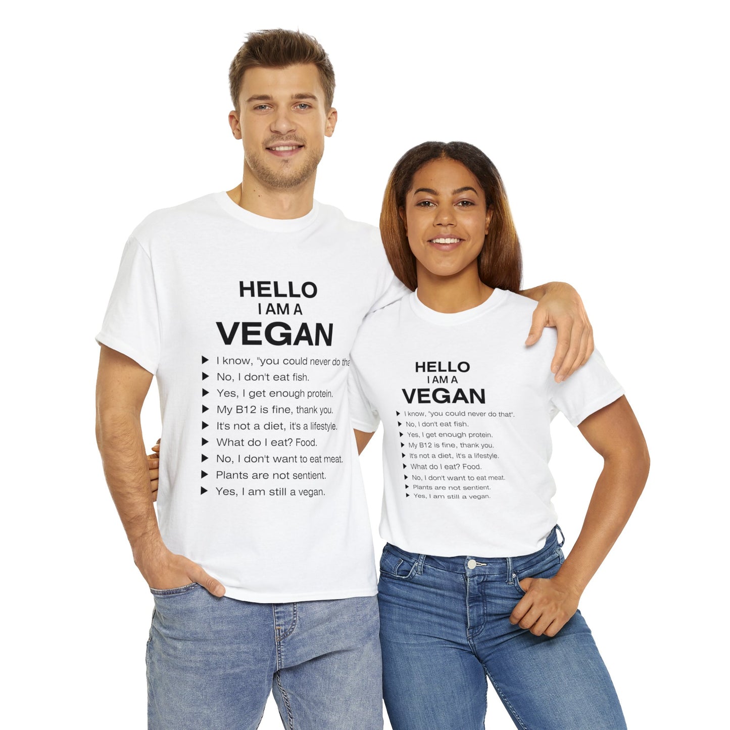 Unisex "Hello I Am A Vegan" Heavy Cotton Tee