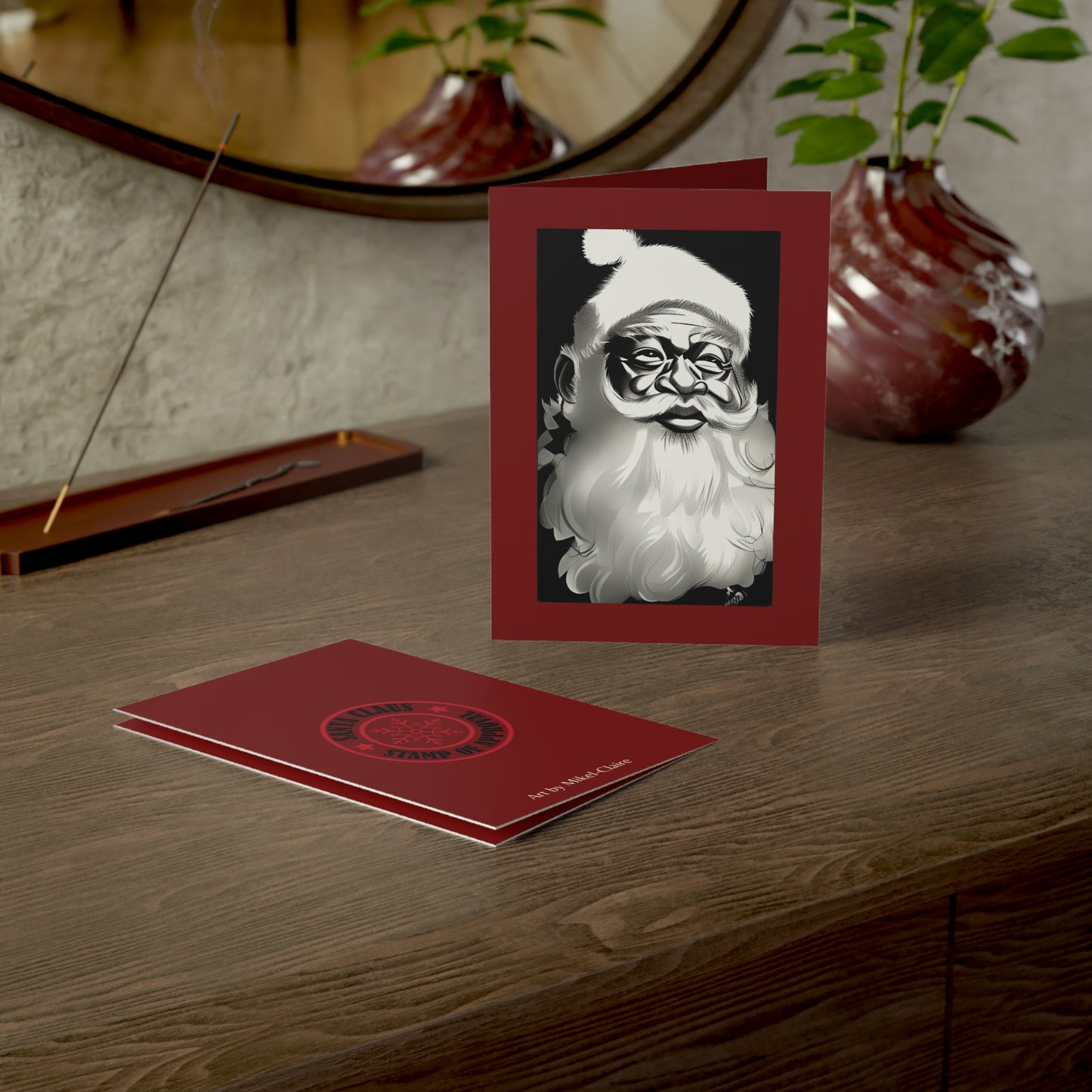 Black & White Santa Cards (1, 10, 30, and 50pcs)