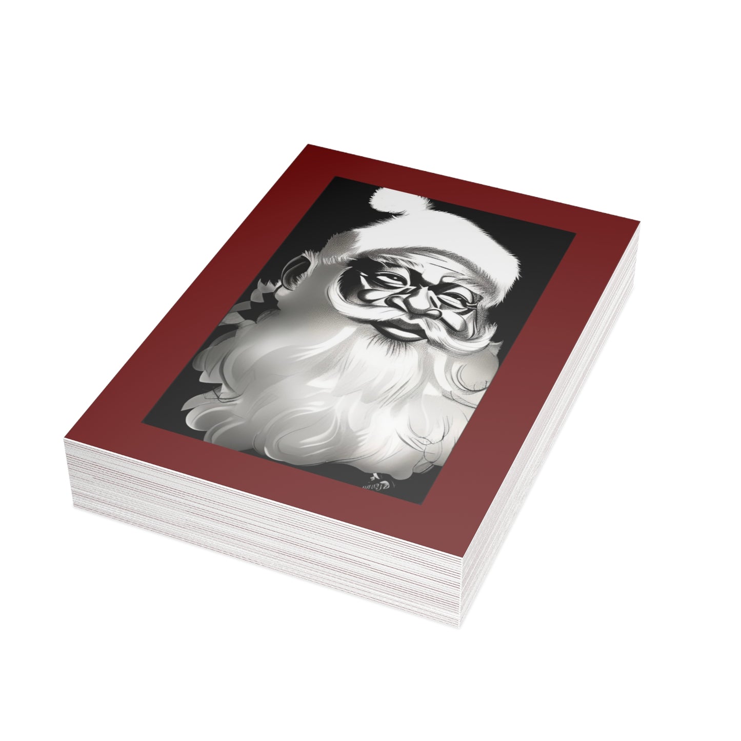 Black & White Santa Cards (1, 10, 30, and 50pcs)