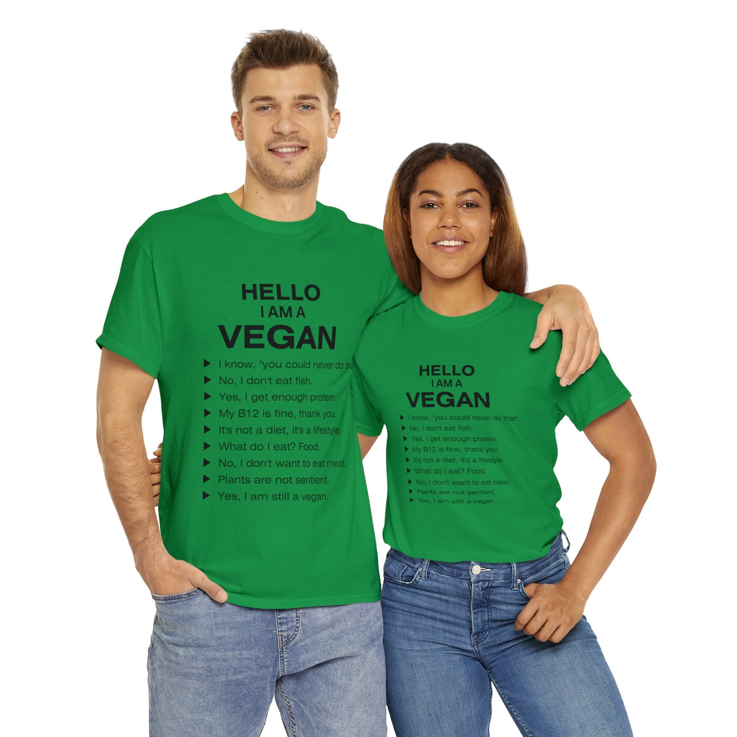 Unisex "Hello I Am A Vegan" Heavy Cotton Tee