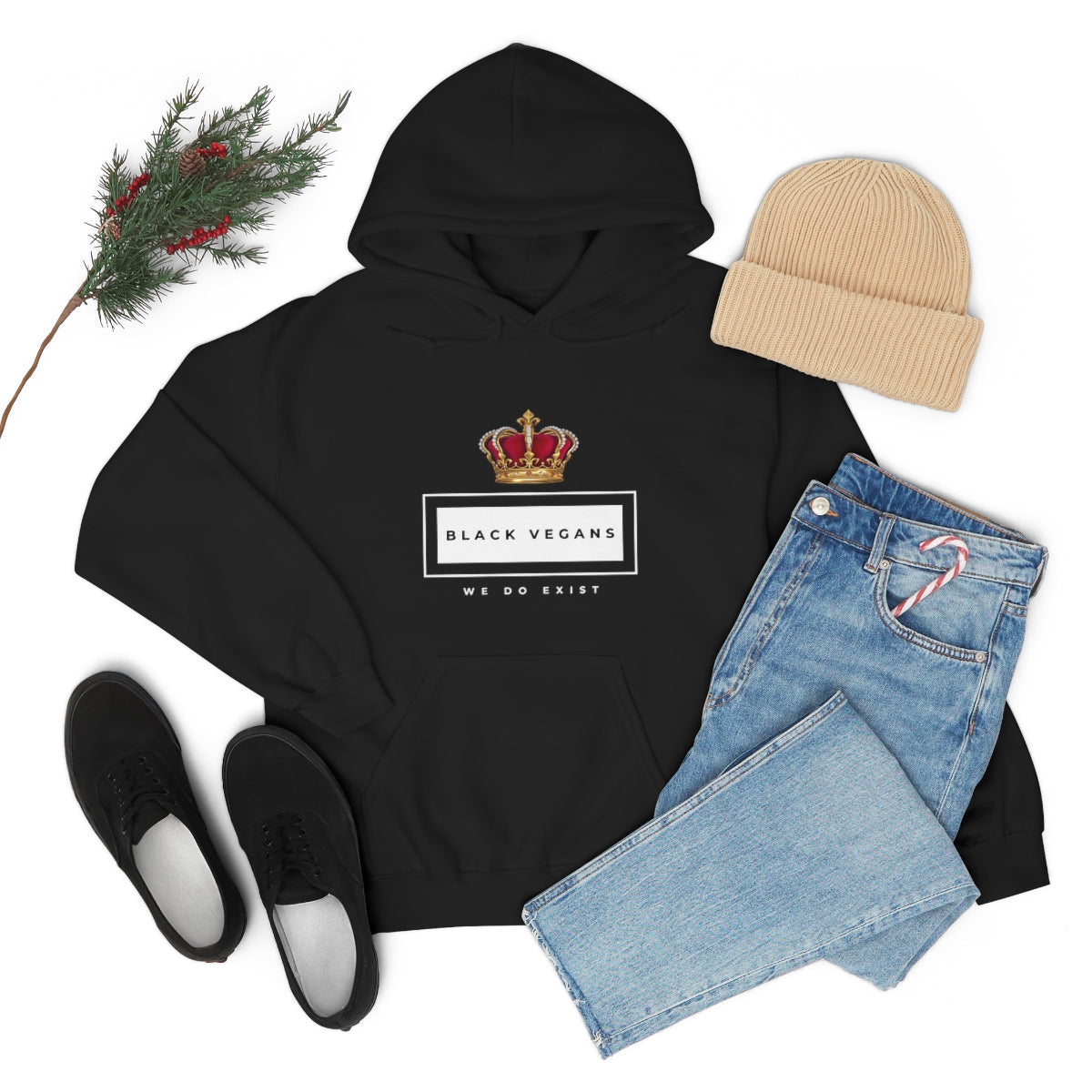 Unisex BLACK VEGANS WE DO EXIST Heavy Blend™ Hooded Sweatshirt