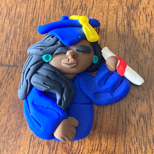Handcrafted Polymer Clay Graduate Pin